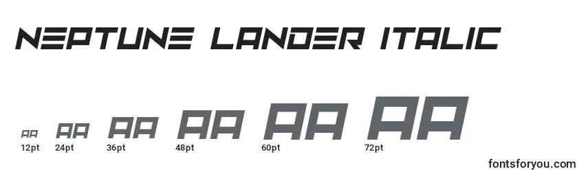 Размеры шрифта Neptune Lander Italic