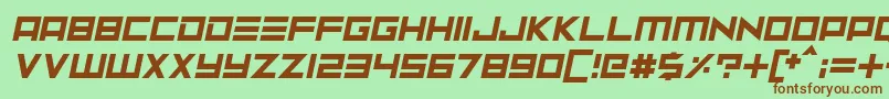 Neptune Lander Italic Font – Brown Fonts on Green Background