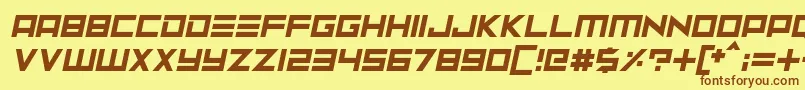Neptune Lander Italic-fontti – ruskeat fontit keltaisella taustalla