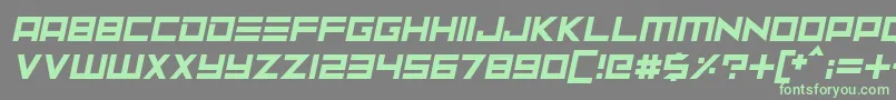 Шрифт Neptune Lander Italic – зелёные шрифты на сером фоне