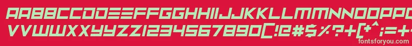 Neptune Lander Italic Font – Green Fonts on Red Background