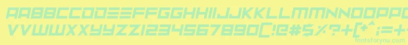 Neptune Lander Italic Font – Green Fonts on Yellow Background