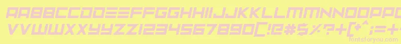 Neptune Lander Italic Font – Pink Fonts on Yellow Background