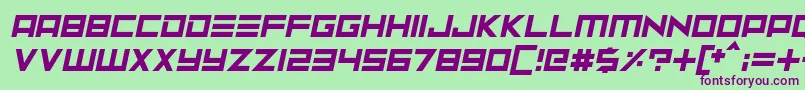 Neptune Lander Italic Font – Purple Fonts on Green Background