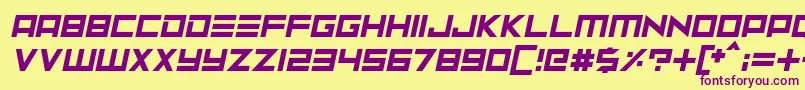 Neptune Lander Italic Font – Purple Fonts on Yellow Background