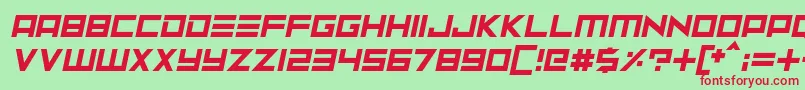 フォントNeptune Lander Italic – 赤い文字の緑の背景