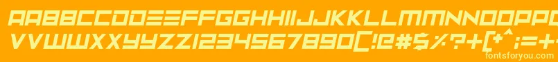 Neptune Lander Italic Font – Yellow Fonts on Orange Background