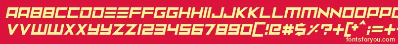 フォントNeptune Lander Italic – 黄色の文字、赤い背景