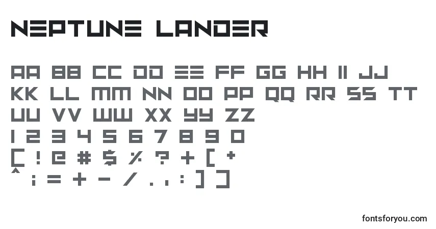 Fuente Neptune Lander - alfabeto, números, caracteres especiales