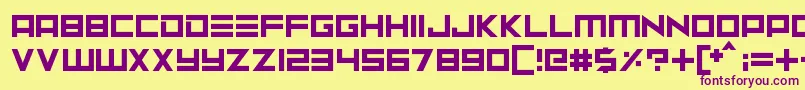 Neptune Lander Font – Purple Fonts on Yellow Background