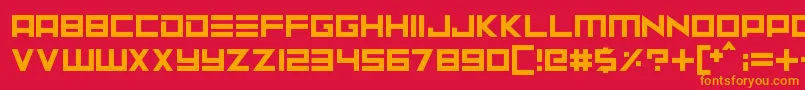 Neptune Lander Font – Orange Fonts on Red Background