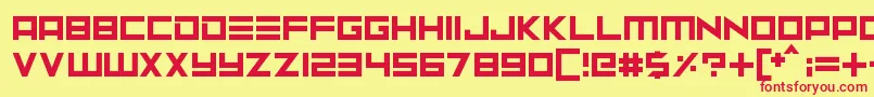 Neptune Lander Font – Red Fonts on Yellow Background