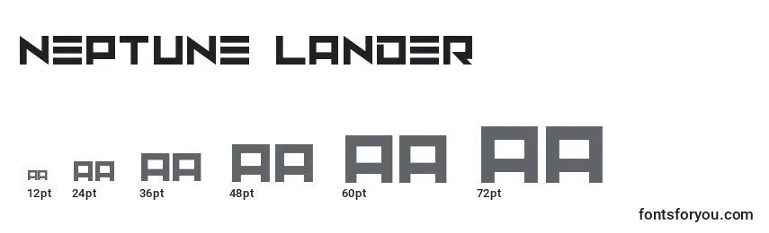 Größen der Schriftart Neptune Lander (135467)