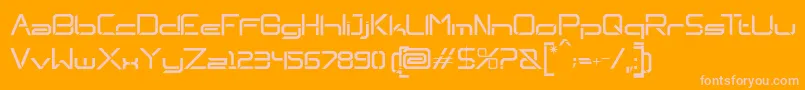 Neptunes-Schriftart – Rosa Schriften auf orangefarbenem Hintergrund