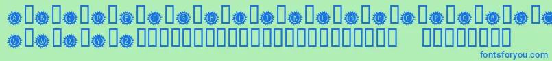 KrCaliforniaSun Font – Blue Fonts on Green Background