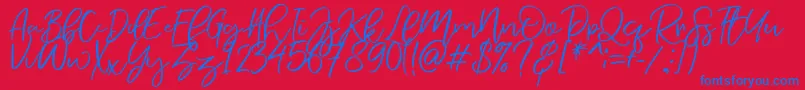 Шрифт NermolaScript Regular – синие шрифты на красном фоне