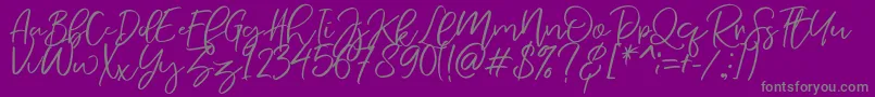 NermolaScript Regular Font – Gray Fonts on Purple Background