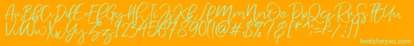 fuente NermolaScript Regular – Fuentes Verdes Sobre Fondo Naranja