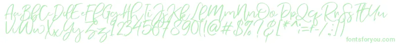 fuente NermolaScript Regular – Fuentes Verdes Sobre Fondo Blanco