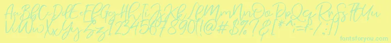 NermolaScript Regular Font – Green Fonts on Yellow Background