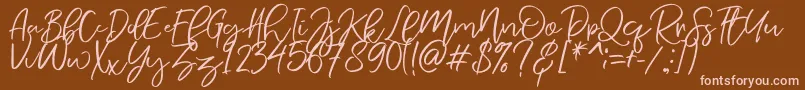 Police NermolaScript Regular – polices roses sur fond brun