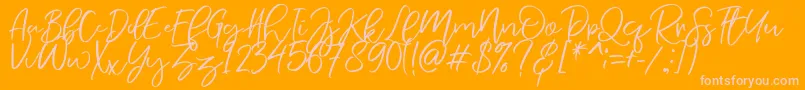 Police NermolaScript Regular – polices roses sur fond orange