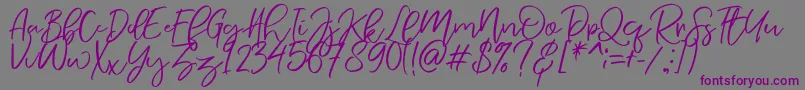 NermolaScript Regular Font – Purple Fonts on Gray Background