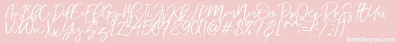 Шрифт NermolaScript Regular – белые шрифты на розовом фоне