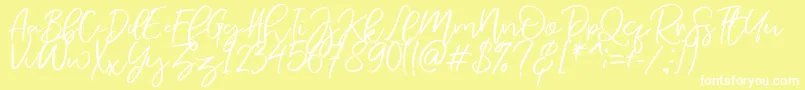 NermolaScript Regular Font – White Fonts on Yellow Background