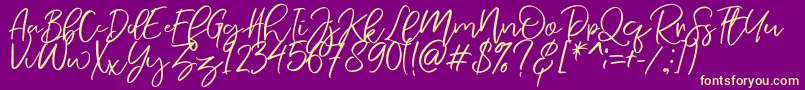 fuente NermolaScript Regular – Fuentes Amarillas Sobre Fondo Morado