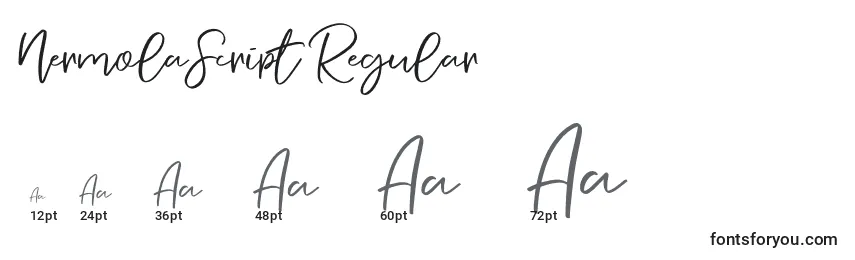 NermolaScript Regular Font Sizes