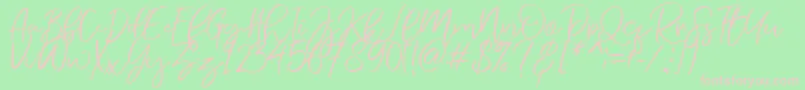 NermolaScript Regular-Schriftart – Rosa Schriften auf grünem Hintergrund