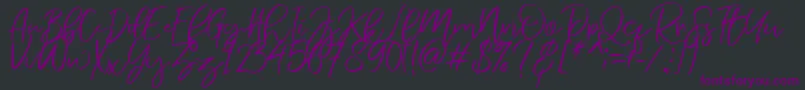 NermolaScript Regular Font – Purple Fonts on Black Background