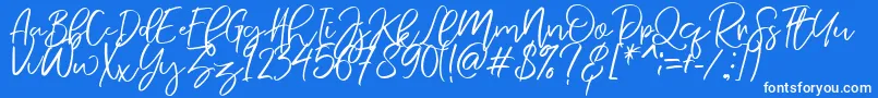 NermolaScript Regular Font – White Fonts on Blue Background