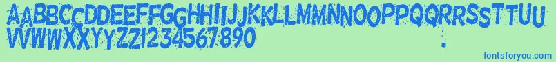 Nervous Font – Blue Fonts on Green Background