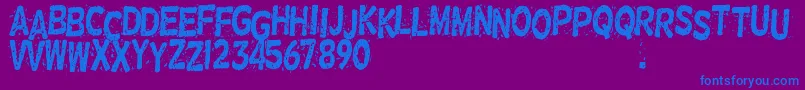 Nervous-Schriftart – Blaue Schriften auf violettem Hintergrund