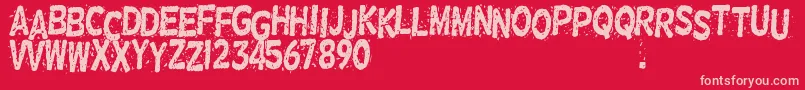 Nervous Font – Pink Fonts on Red Background