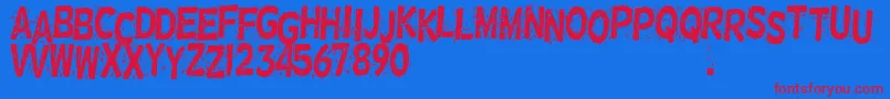 Nervous Font – Red Fonts on Blue Background