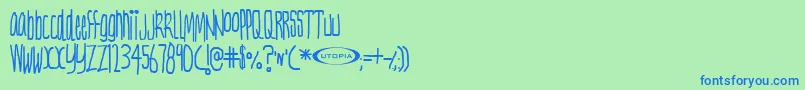 フォントNERVT    – 青い文字は緑の背景です。