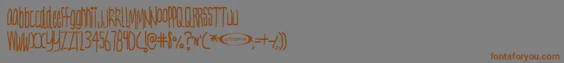 フォントNERVT    – 茶色の文字が灰色の背景にあります。