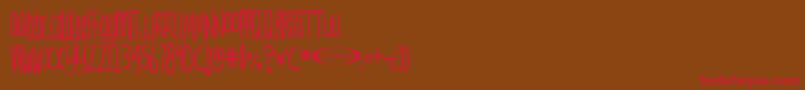 NERVT   -Schriftart – Rote Schriften auf braunem Hintergrund