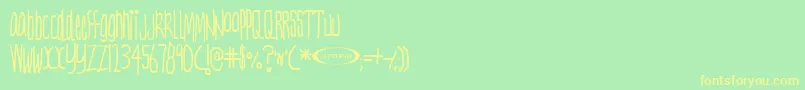 フォントNERVT    – 黄色の文字が緑の背景にあります