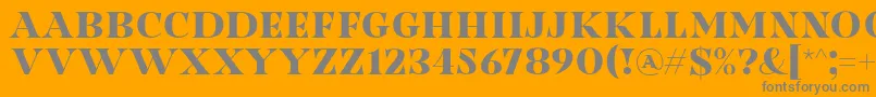 Nesdate October Ten Font by Situjuh 7NTypes D-fontti – harmaat kirjasimet oranssilla taustalla