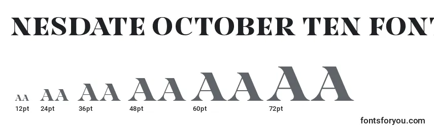 Размеры шрифта Nesdate October Ten Font by Situjuh 7NTypes D