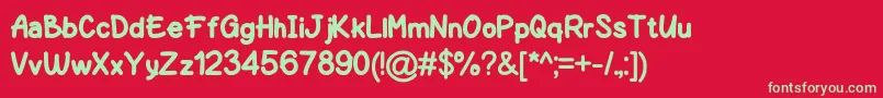 Netigen Regular Font – Green Fonts on Red Background