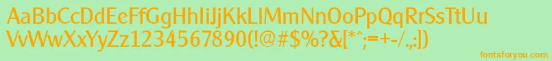 CleargothicserialRegular Font – Orange Fonts on Green Background