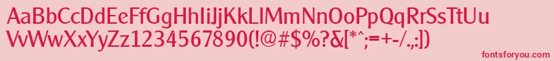 CleargothicserialRegular Font – Red Fonts on Pink Background