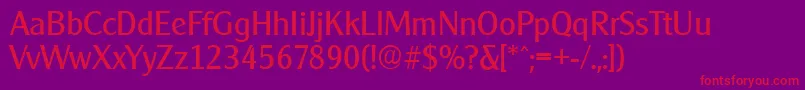 CleargothicserialRegular Font – Red Fonts on Purple Background