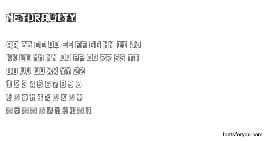 Neturalityフォント–アルファベット、数字、特殊文字