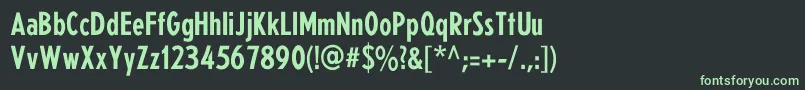 フォントNeu5Land Fett – 黒い背景に緑の文字